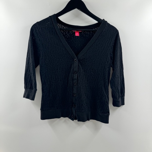 mix co Sweaters - Mix Co Y2K Black Sheer Leopard Cardigan – Women’s Medium